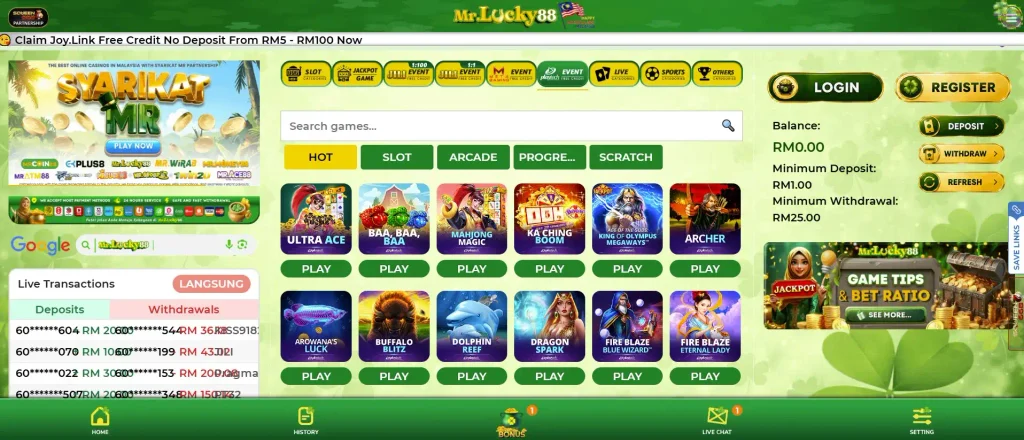 MrLucky88 Casino Games